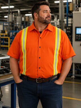 Tillman FR-7A Flame Resistant Hi-Vis Orange Safety Work Shirt 3X Reflective